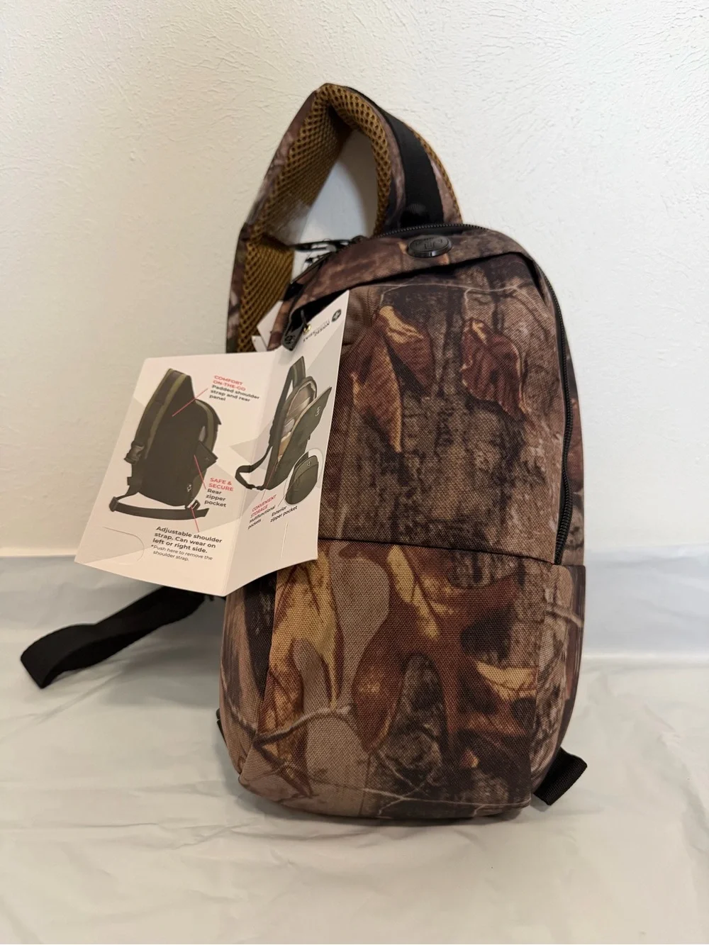 Camouflage Sling Crossbody Bag - Brown Camo Casual Carry